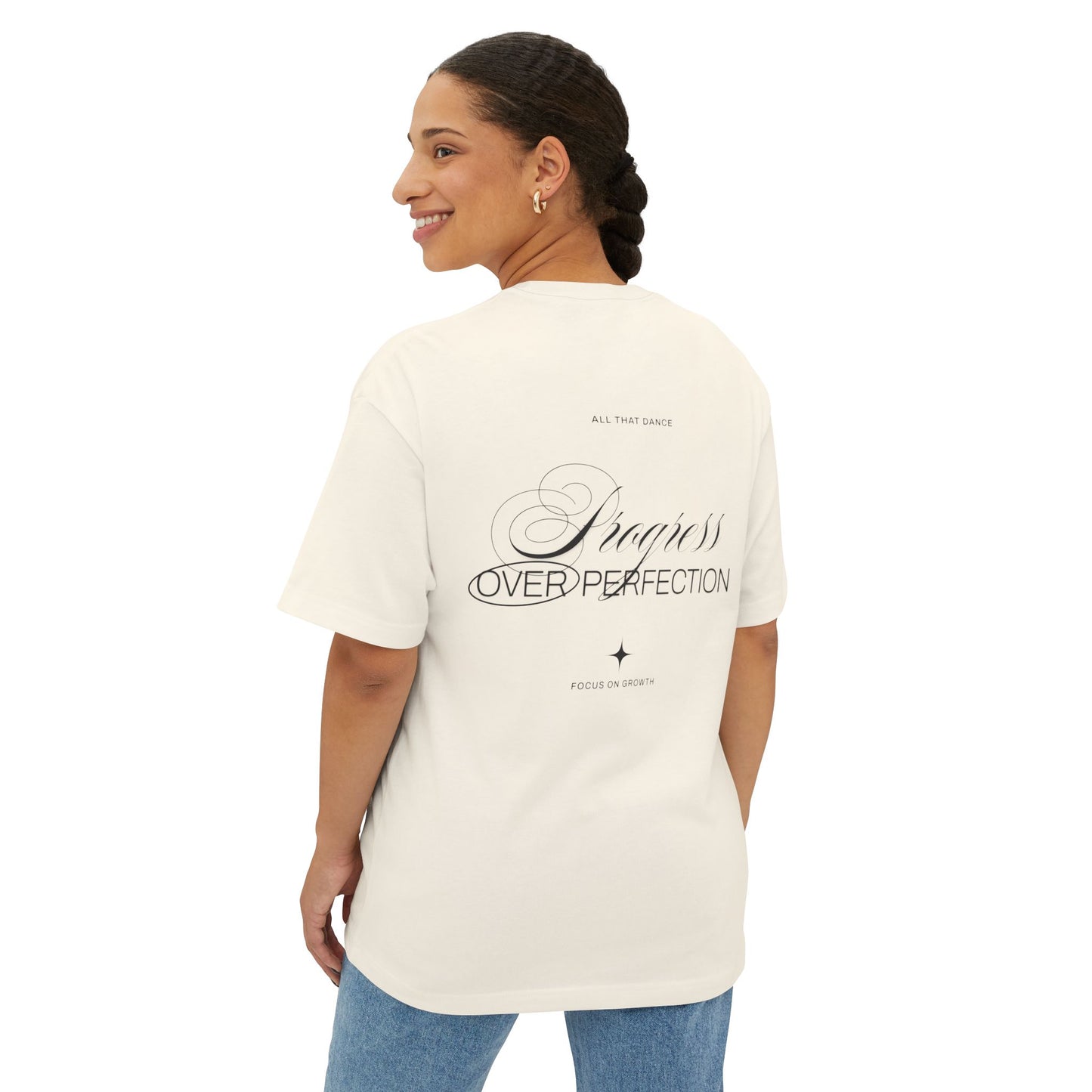 Adult Progress Over Perfection Oversized Tee