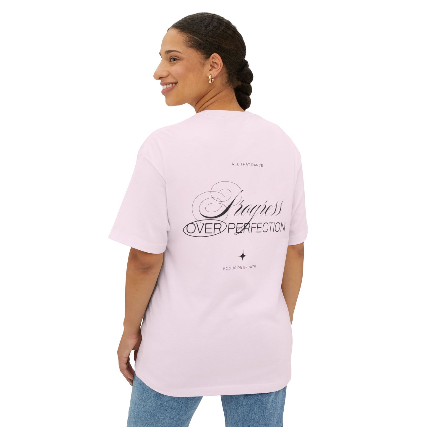 Adult Progress Over Perfection Oversized Tee