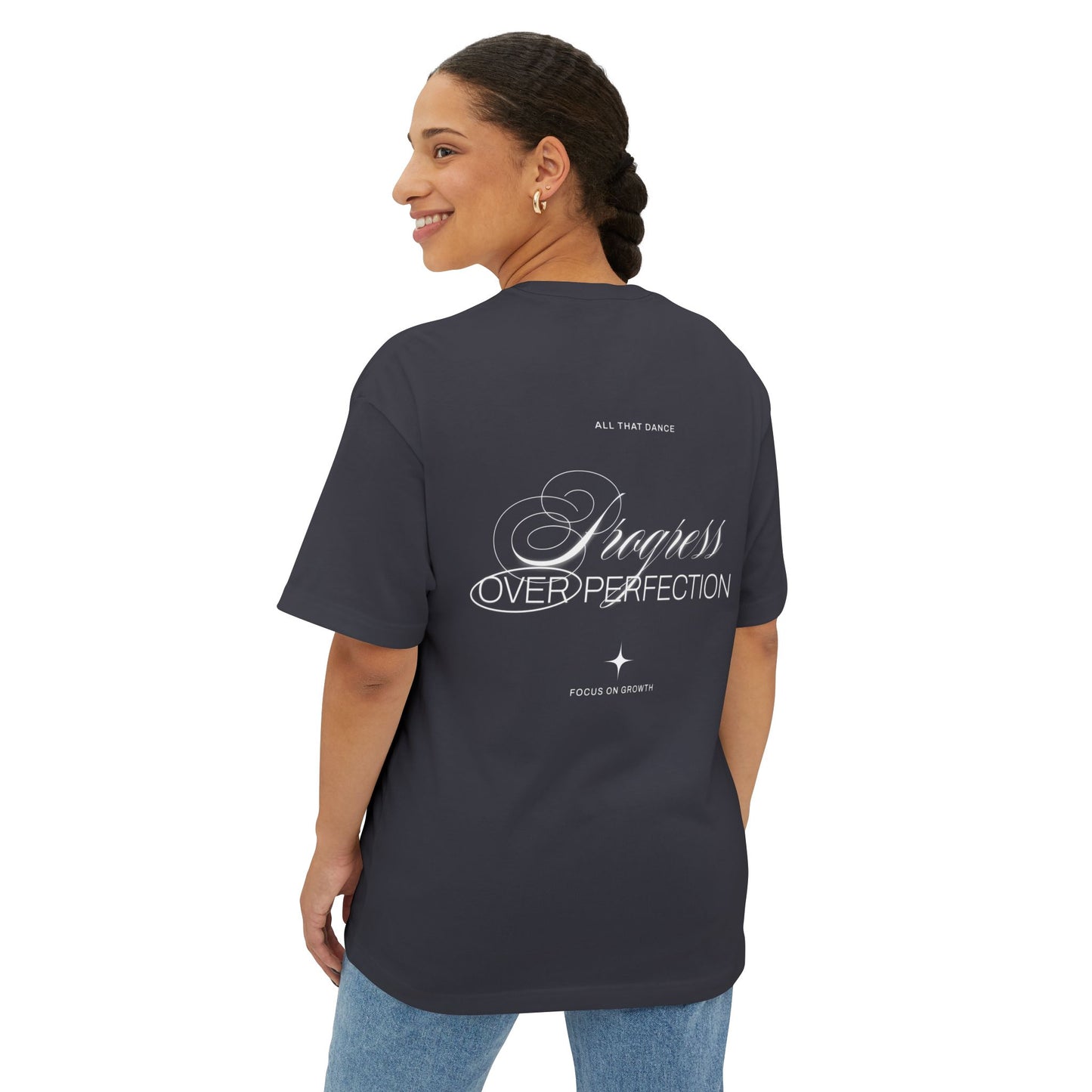 Adult Progress Over Perfection Oversized Tee