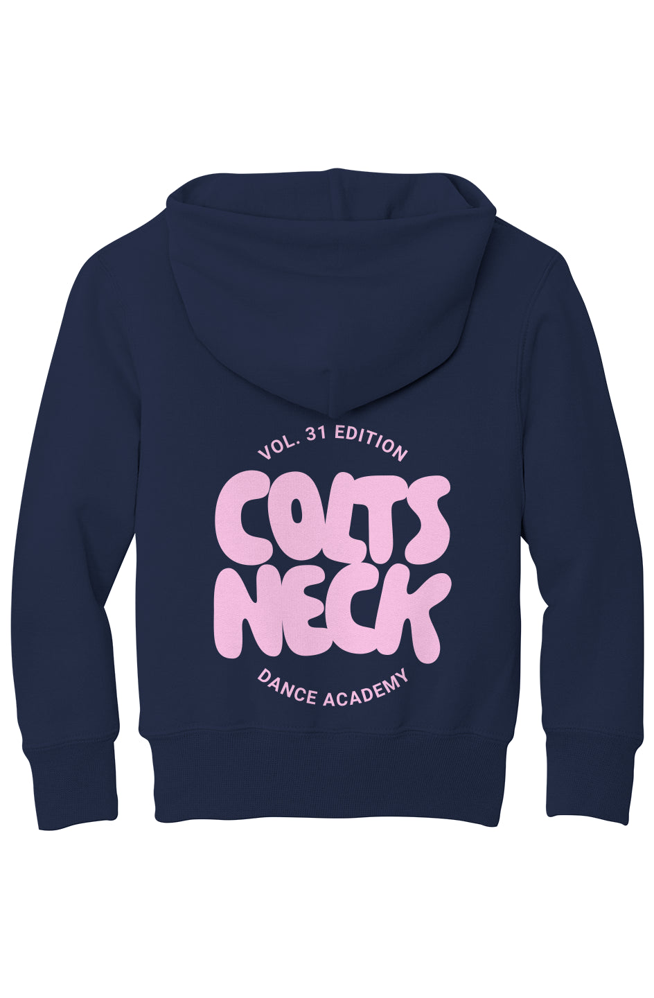 Youth White Fox Hoodie "Pop of Pink"