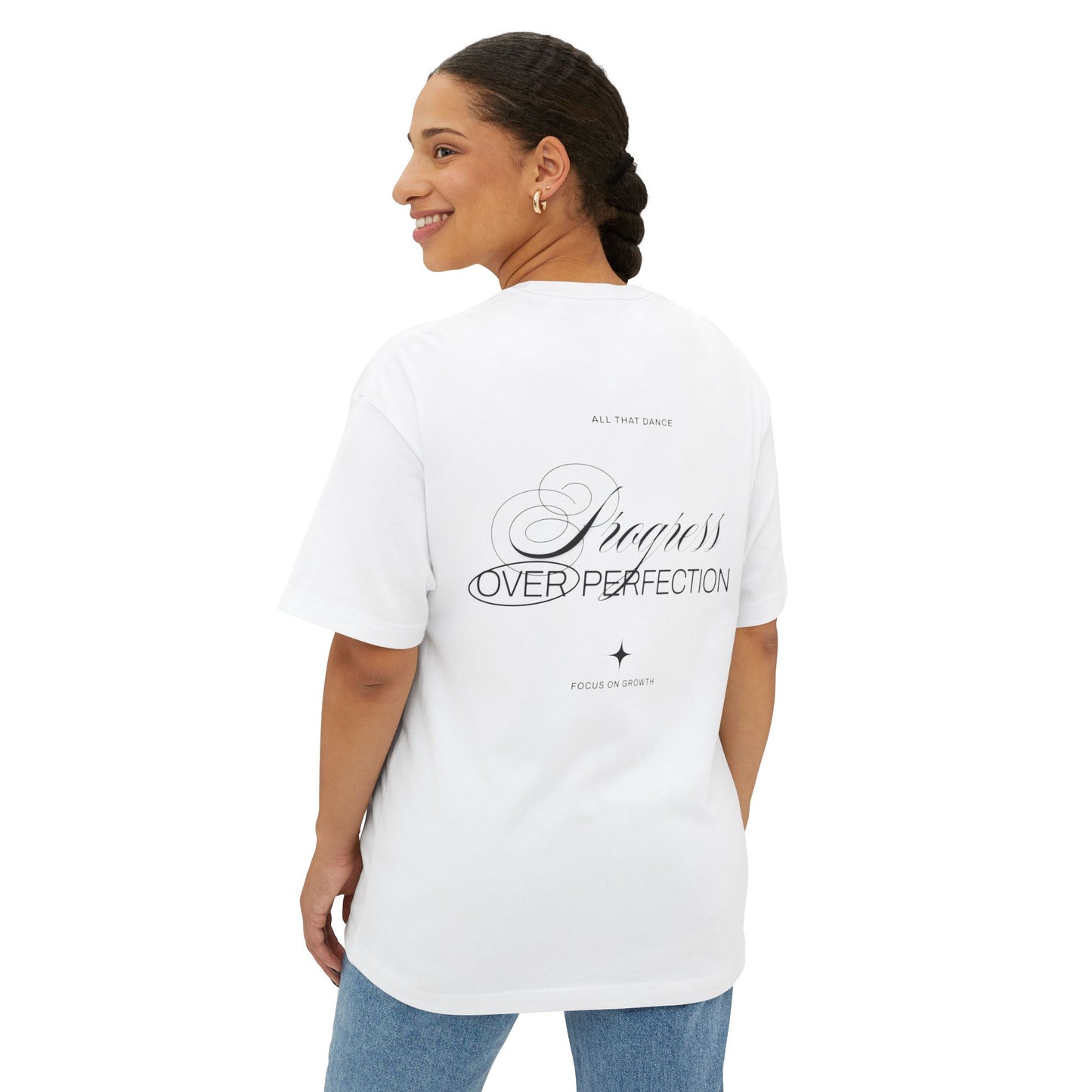 Adult Progress Over Perfection Oversized Tee