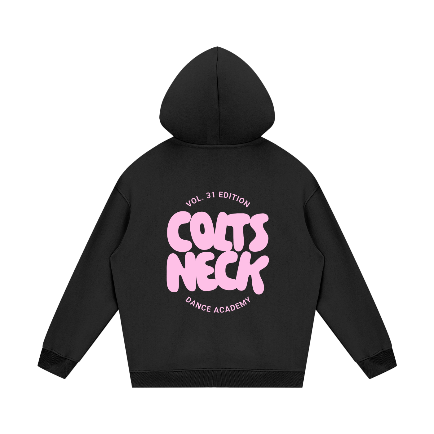 Adult White Fox Hoodie "Pop of Pink"