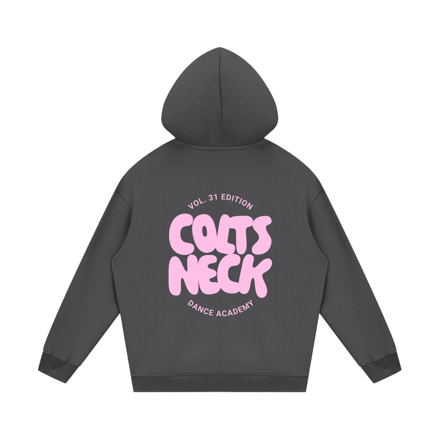 Adult White Fox Hoodie "Pop of Pink"