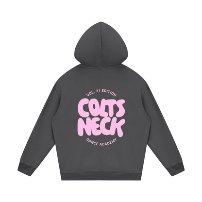 Adult White Fox Hoodie "Pop of Pink"