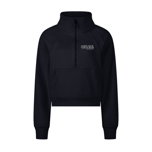 Adult 1/4 Zip Scuba Pullover in Black