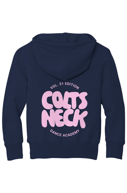 Youth White Fox Hoodie "Pop of Pink"