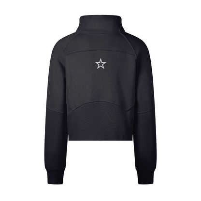 Adult 1/4 Zip Scuba Pullover in Black