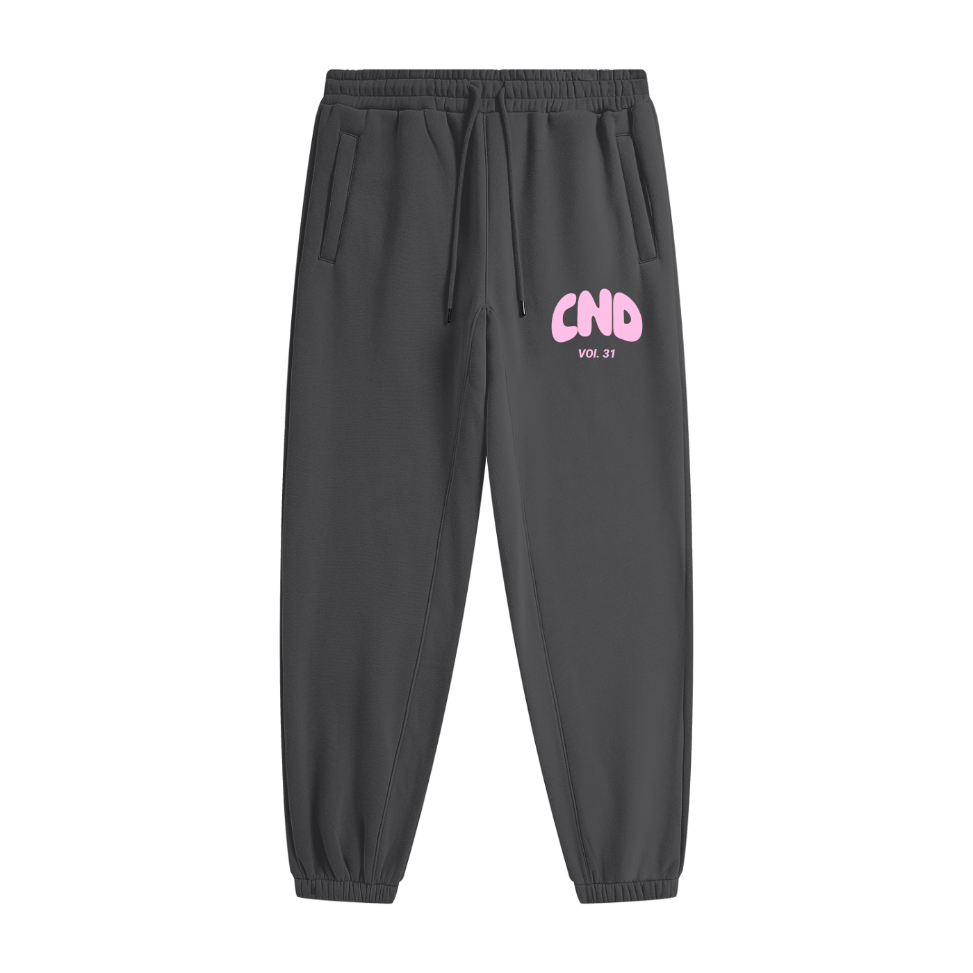 Adult White Fox Joggers "Pop of Pink"