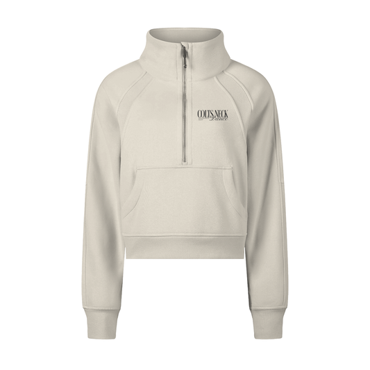 Adult 1/4 Zip Scuba Pullover in Ivory