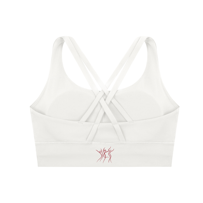 Strappy Criss-Cross Sports Bra in white