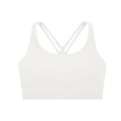 Strappy Criss-Cross Sports Bra in white