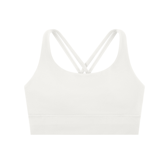 Strappy Criss-Cross Sports Bra in white