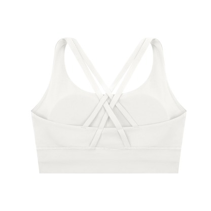 Strappy Criss-Cross Sports Bra in white