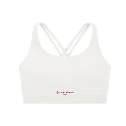 Strappy Criss-Cross Sports Bra in white