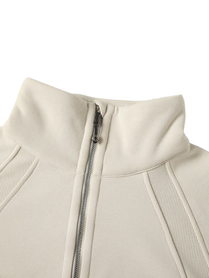 Adult 1/4 Zip Scuba Pullover in Ivory