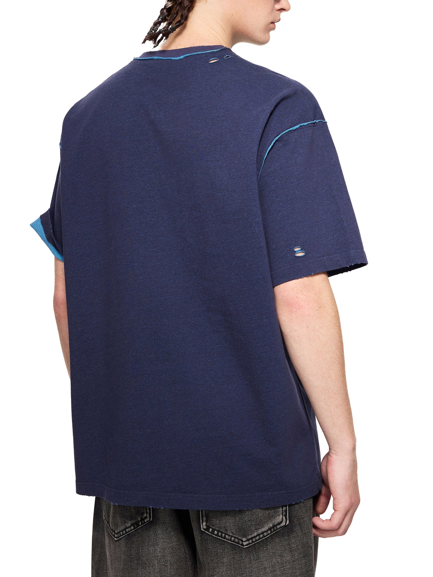 Adult Hand-Frayed 2 tone Grunge Tee