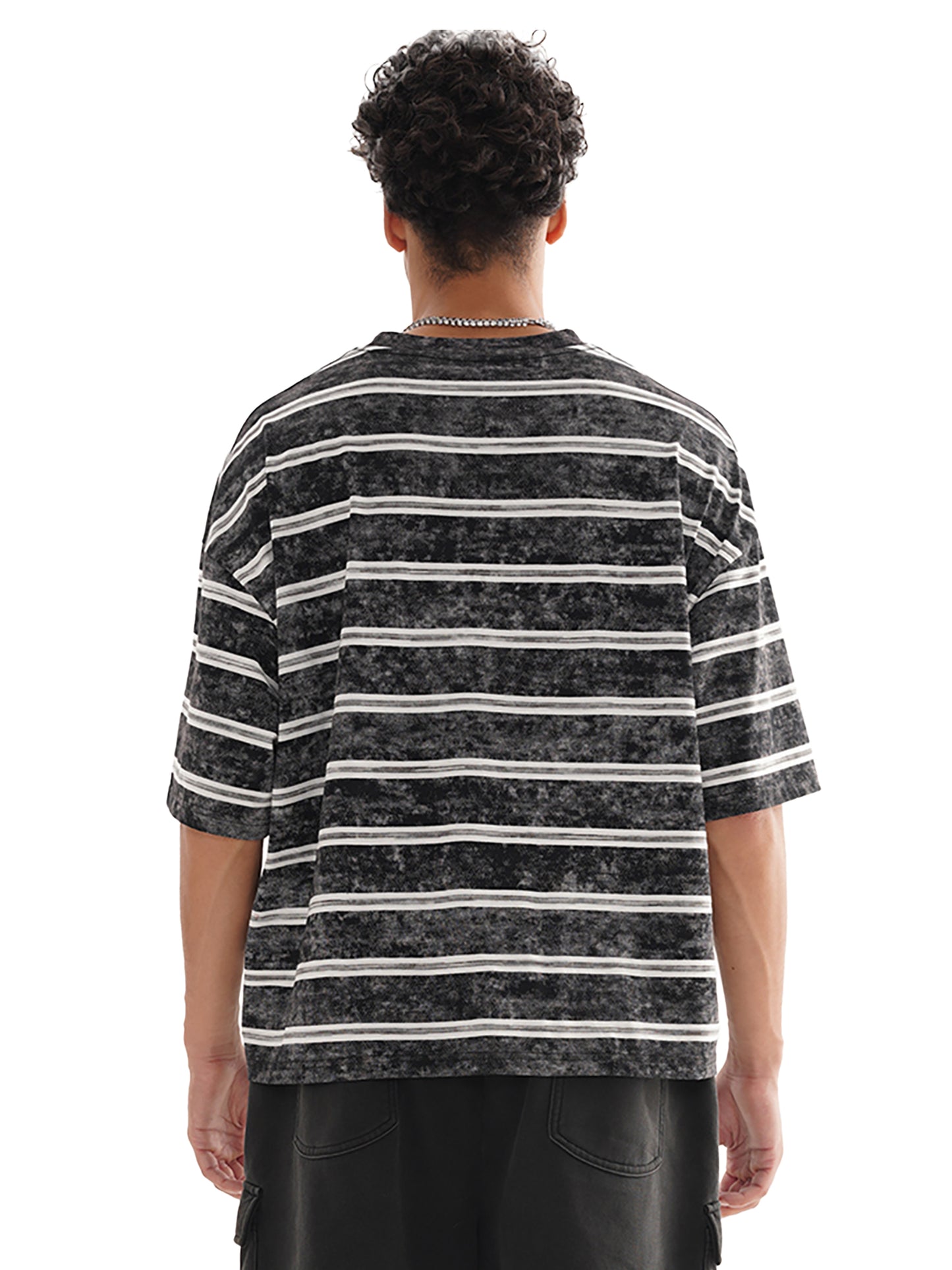 Snow Washed Stripe Boxy T-shirt