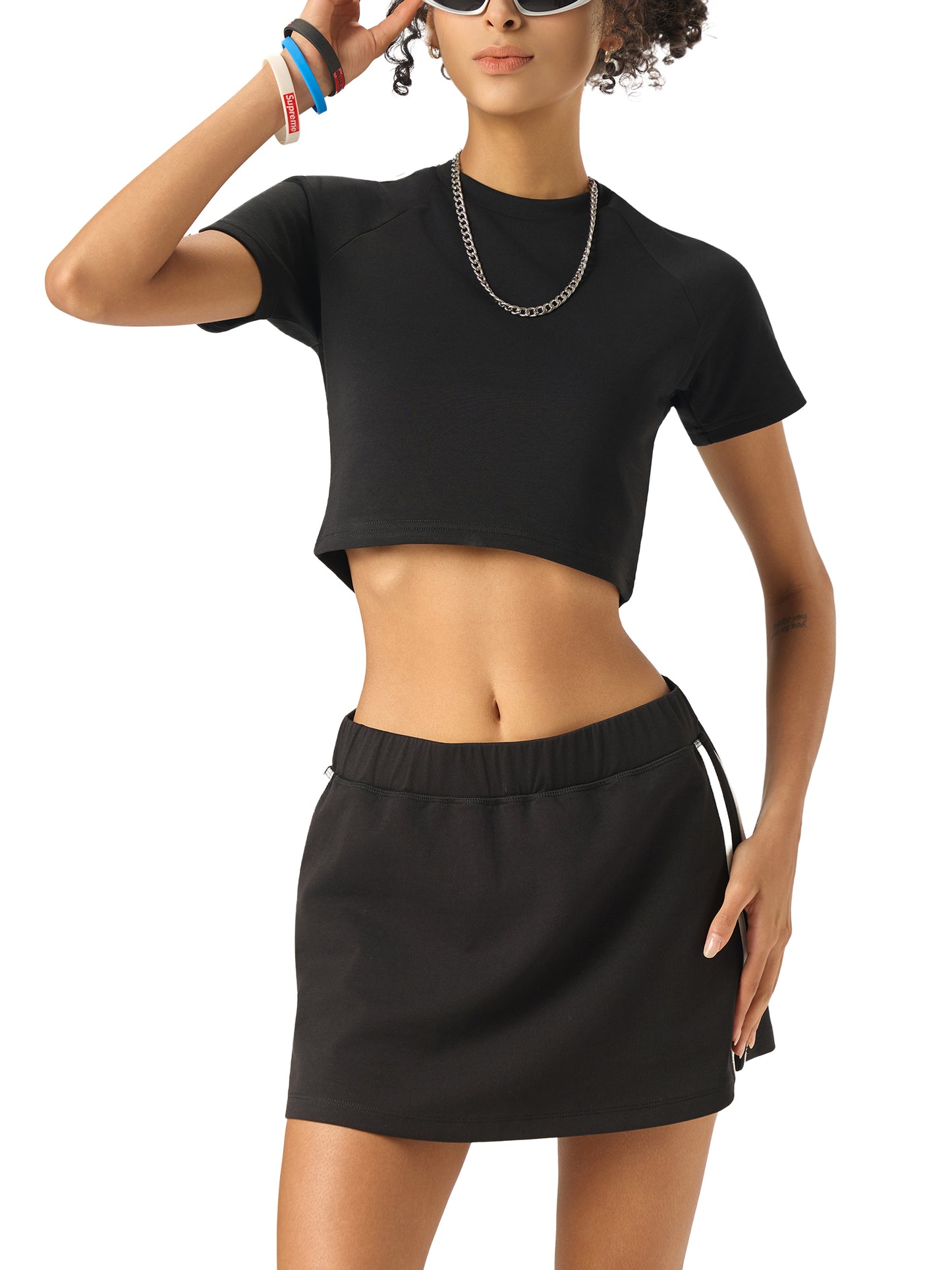 Adult Cropped Tee in Black